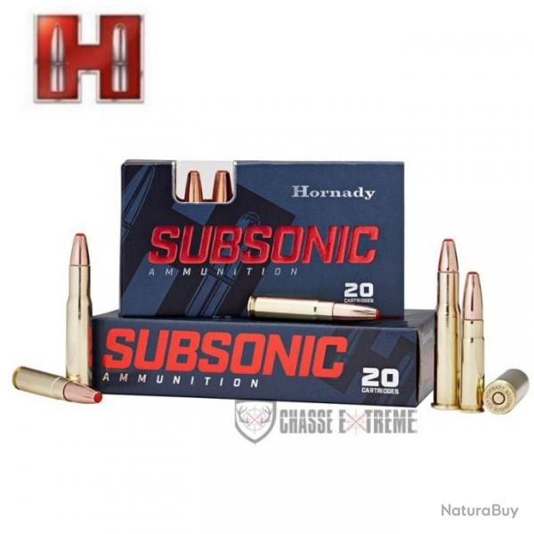 20 Munitions HORNADY Subsonic Cal 45-70 Gvt 410gr Sub-x