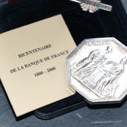 MONNAIE/MEDAILLE BICENTENAIRE 1800-2000 BANQUE DE FRANCE EN ARGENT BEL ETAT **COLLECTION**