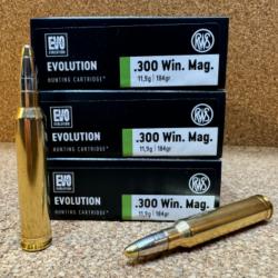 3 BOITES DE MUNITIONS RWS 300 WIN MAG EVO  11.9 gr