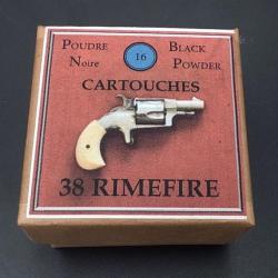 BOITE DE 16 CARTOUCHES 38RF MUNITIONS POUDRE NOIRE CALIBRE 38 RIMFIRE Categorie D