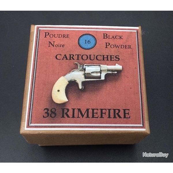 BOITE DE 16 CARTOUCHES 38RF MUNITIONS POUDRE NOIRE CALIBRE 38 RIMFIRE Categorie D