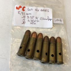 VENDU PAR LE-CUIRASSIER N°6 LOT DE 6 BALLES NEUTRALISÉES CALIBRE 8,92 MM