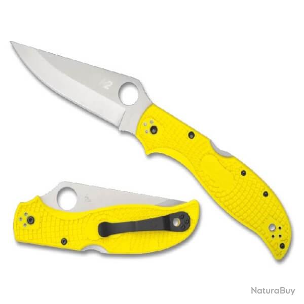 C258PYL Couteau de poche Spyderco Stretch 2 XL Salt jaune