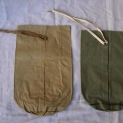 WW2 LOT DE 2 SACS ÉTANCHES MILITAIRES AMÉRICAINS POUR PROTECTION DE L'ALIMENTATION NEUFS 2 COLORIS