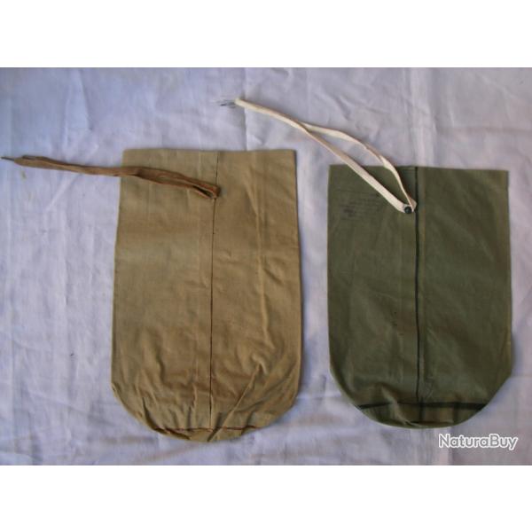 WW2 LOT DE 2 SACS TANCHES MILITAIRES AMRICAINS POUR PROTECTION DE L'ALIMENTATION NEUFS 2 COLORIS