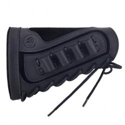 Porte-cartouche en cuir de vachette, Buttstock 16GA Black