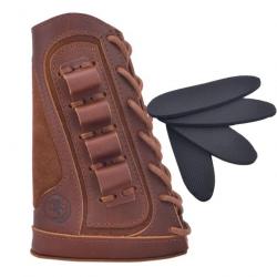 Porte-cartouche en cuir de vachette, Buttstock 20GA Brown  LIVRAISON GRATUITE !!