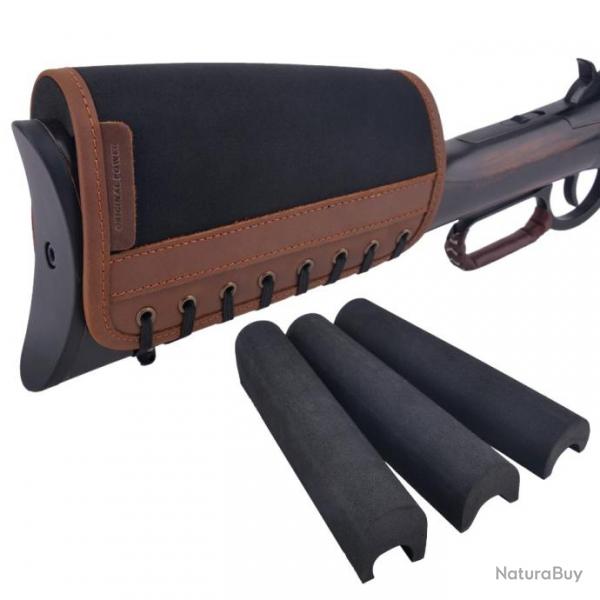 Cous retours en cuir pour crosse de fusil de chasse MARRON 3 coussinets LIVRAISON GRATUITE !!