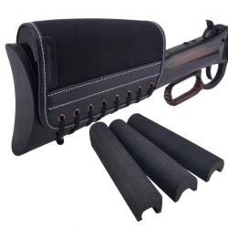 Cous retours en cuir pour crosse de fusil de chasse NOIR 3 coussinets LIVRAISON GRATUITE !!