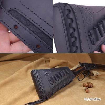 Tourbon-Support de crosse de fusil en cuir, sans perçage - Etuis à munitions (13350748