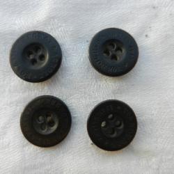 lot de 4 anciens boutons d'uniforme militaire diamètre 17 mm