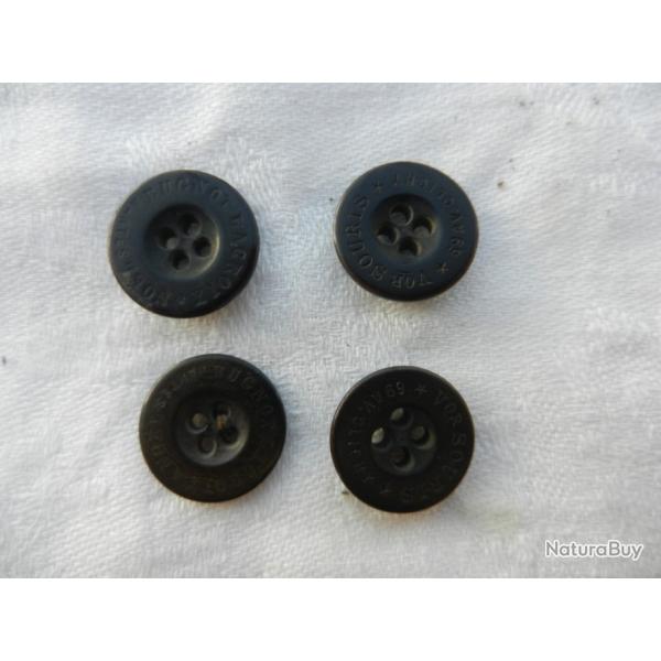 lot de 4 anciens boutons d'uniforme militaire diamtre 17 mm