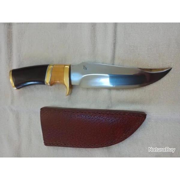 Couteau forg en acier xc75 trempe slective Lame 6 MMS d paisseur soie sur plus des 3/4 du manche