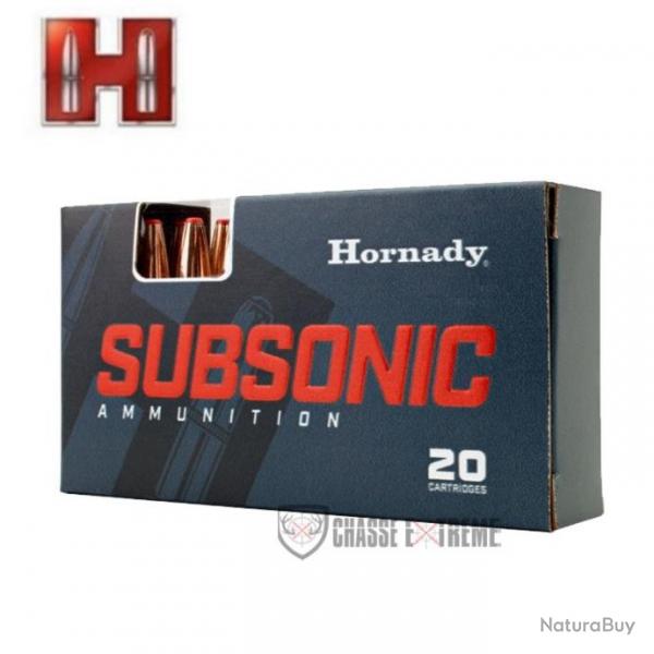 20 Munitions HORNADY Subsonic Cal 450 Bushmaster 395gr Sub-x