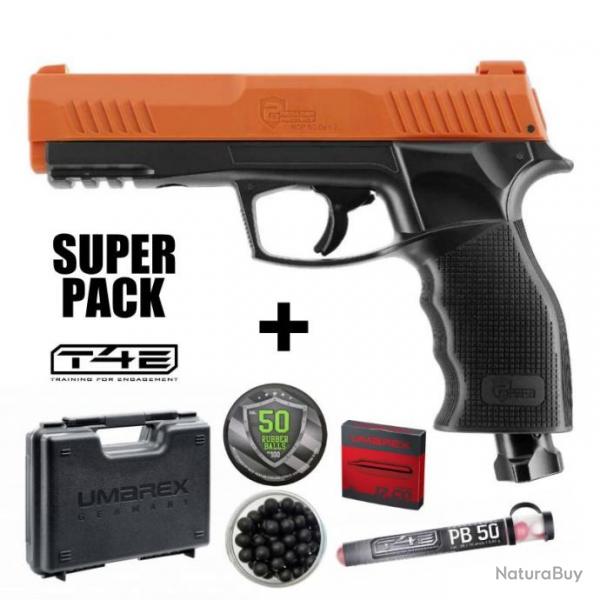 SUPER PACK PISTOLET DE DEFENSE T4E P2P HDP50 Gen2 orange - Cal .50 - 13 Joules