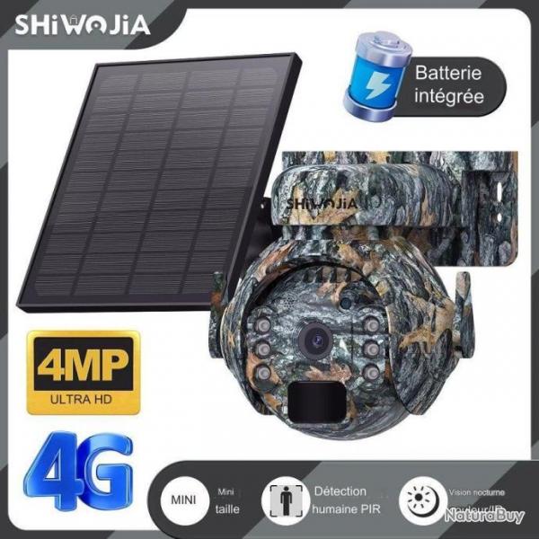 Camra Chasse 4MP Rseaux 4G Surveillance Solaire PTZ360 Camouflage Vision Nocturne Notice Franais