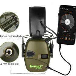 Casque Antibruit Électronique pour Chasse et Tir - Protection Auditive Active c