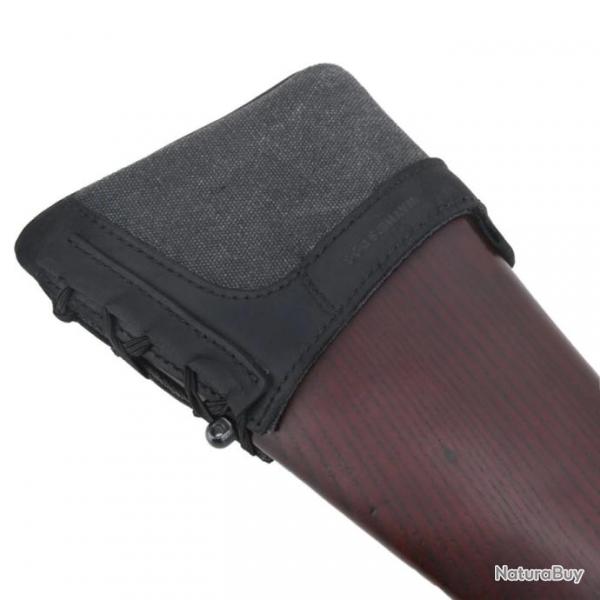 Extension de crosse de fusil de chasse en cuir vritable Large-Black LIVRAISON GRATUITE !!