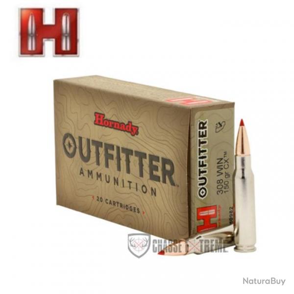 20 Munitions HORNADY OTF Cal 308 Win 150Gr CX