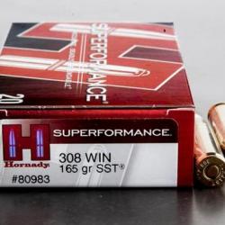 Cartouches HORNADY 308 WIN 165grs SST SPF