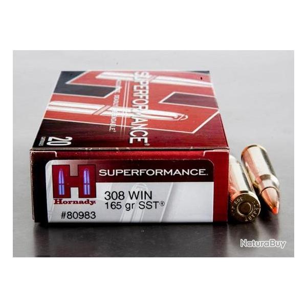 Cartouches HORNADY 308 WIN 165grs SST SPF