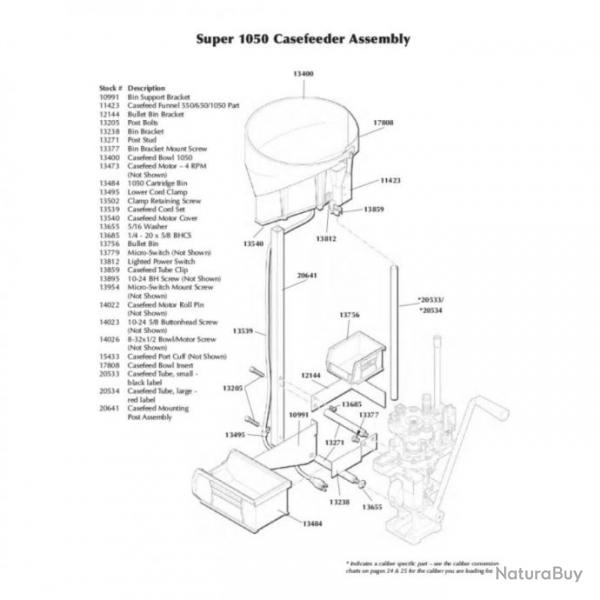 Dillon 20641 Casefeeder Mounting Post-Assembly for Super 1050