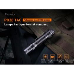 Lampe de poche tactique puissante format compact PD36 TAC - 3000 LUMENS