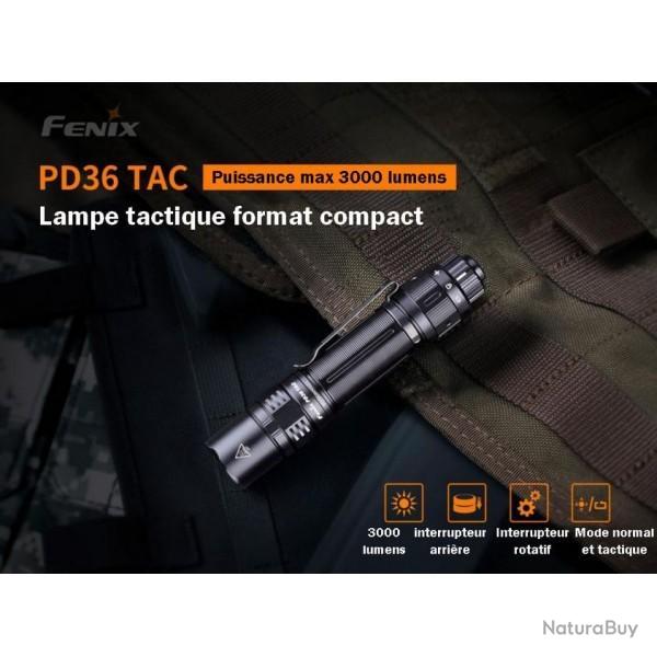 Lampe de poche tactique puissante format compact PD36 TAC - 3000 LUMENS