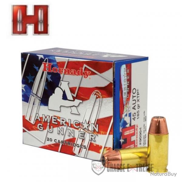 20 Munitions HORNADY American Gunner Cal 45 Auto 185Gr Xtp