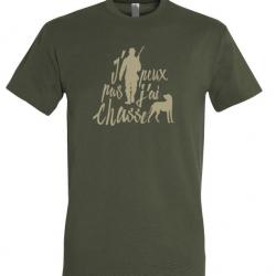 T SHIRT BARTAVEL T1170 J PEUX PAS J AI CHASSE KAKI T