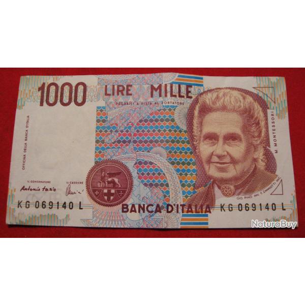 ITALIE  billet de 1000 LIRE  MONTESSORI TTB