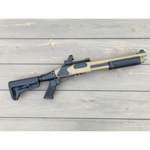 Pompe M870  gaz rplique airsoft full mtal golden eagle coyote tan