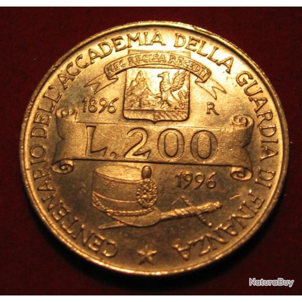 ITALIE  piece de 200 LIRE commemorative 1996 R 8