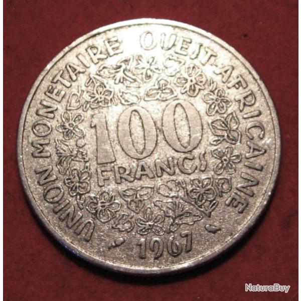 AFRIQUE piece de 100 FRANCS union monetaire de l'ouest africain 1967 diametre 26 mm