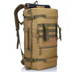 Sac à Dos Militaire Tactique de 50l pour Homme pour Trekking Voyage Randonnée Camping Chasse Kaki