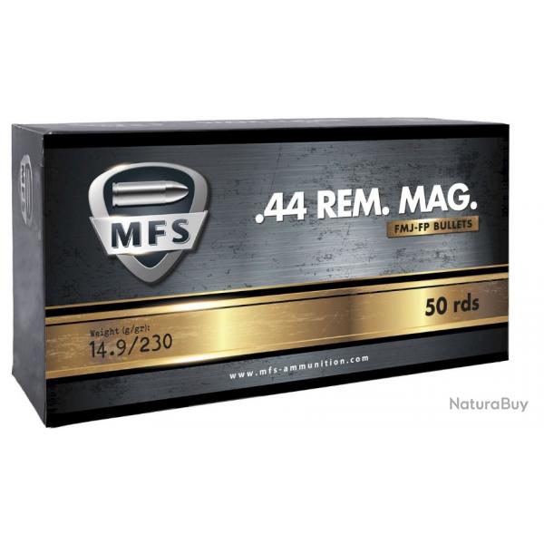 Munitions balles MFS cal.44 rem mag 230gr FMJ FP 14.9g par 50