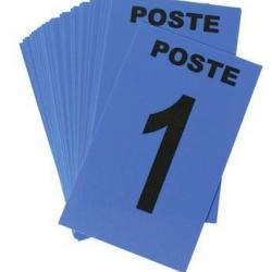 CARTE POSTE NUMÉROTÉE BLEU PLASTIQUE 6CM X 10CM PAQUET DE 24