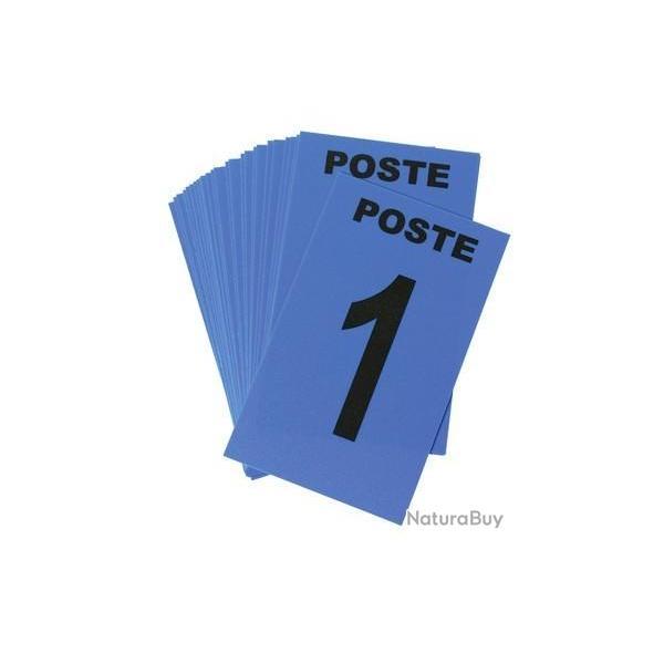 CARTE POSTE NUMROTE BLEU PLASTIQUE 6CM X 10CM PAQUET DE 24