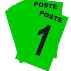 CARTE POSTE NUMÉROTÉE VERT PLASTIQUE 6CM X 10CM PAQUET DE 24