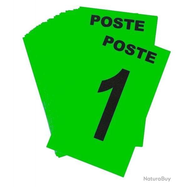 CARTE POSTE NUMROTE VERT PLASTIQUE 6CM X 10CM PAQUET DE 24