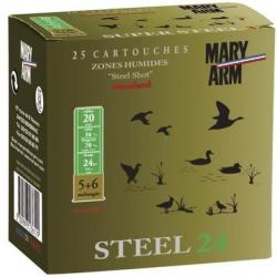 CART. ACIER MARY ARM STEEL 24 CAL. 20 / 67 MM N° 5+6 24 G BJ BTE 25 B