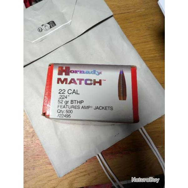 Ogives Hornady .224 52gn