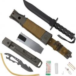 ENCHERE E COUTEAU DE SURVIE RAMBO COMPLET