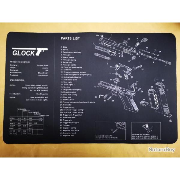 Tapis de dmontage pour pistolet Glock