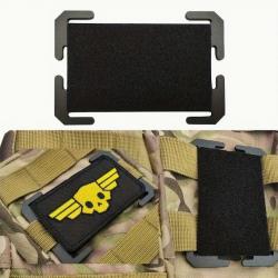 Porte patch noir PVC velcro