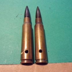 2 munition 7,5x54 Mas de1-34 CN PC étui laiton, balle  tombac, neutralisée