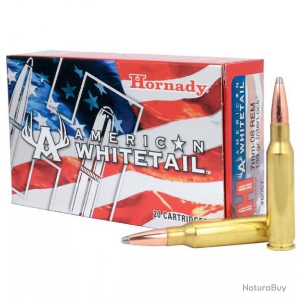 BOITE DE 20 CARTOUCHES HORNADY 7MM-08 REM 139 GR INTERLOCK AMERICAN WHITETAIL