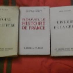 lot de 3 vieux livres d'histoire : FRANCE, ANGLETERRE et CHINE