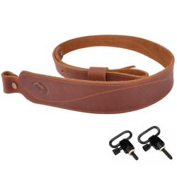 Bretelle en cuir +  2 grenadi&egrave;res - LIVRAISON GRATUITE - Marron