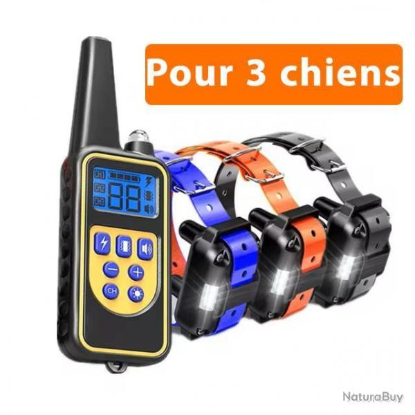 3x COLLIERS DE DRESSAGE + TELECOMMANDE MULTI-MODES -LIVRAISON GRATUITE